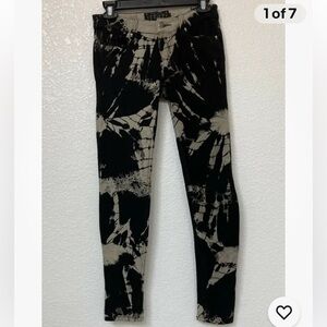 Tripp NYC Daang Goodman Cotton Skinny Jean Pants Size 1 Goth Punk Skull Rivets